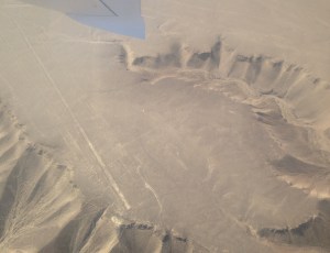 The Hummingbird, one of the most famous geoglyphs at the Nazca lines. Photo doesn't make it look like much but it's something like 500 meters long