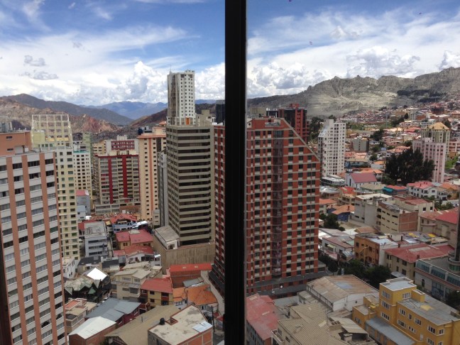 View of La Paz from our couchsurfing host's suite.