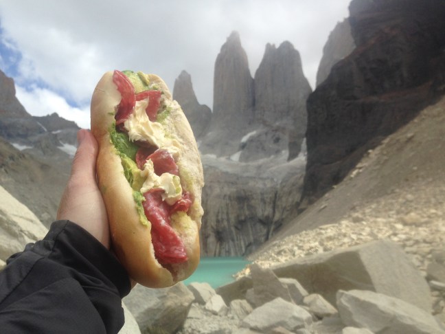 Lunch at the towers. When the hike is hard, sometimes the sandwich feels as epic as the destination. 