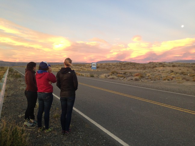 Stopping to enjoy the sunset on the way to El Chalten from El Calafate.