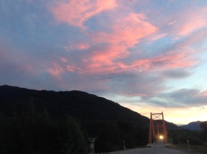 Sunset walk to Paul and Konomi's home.